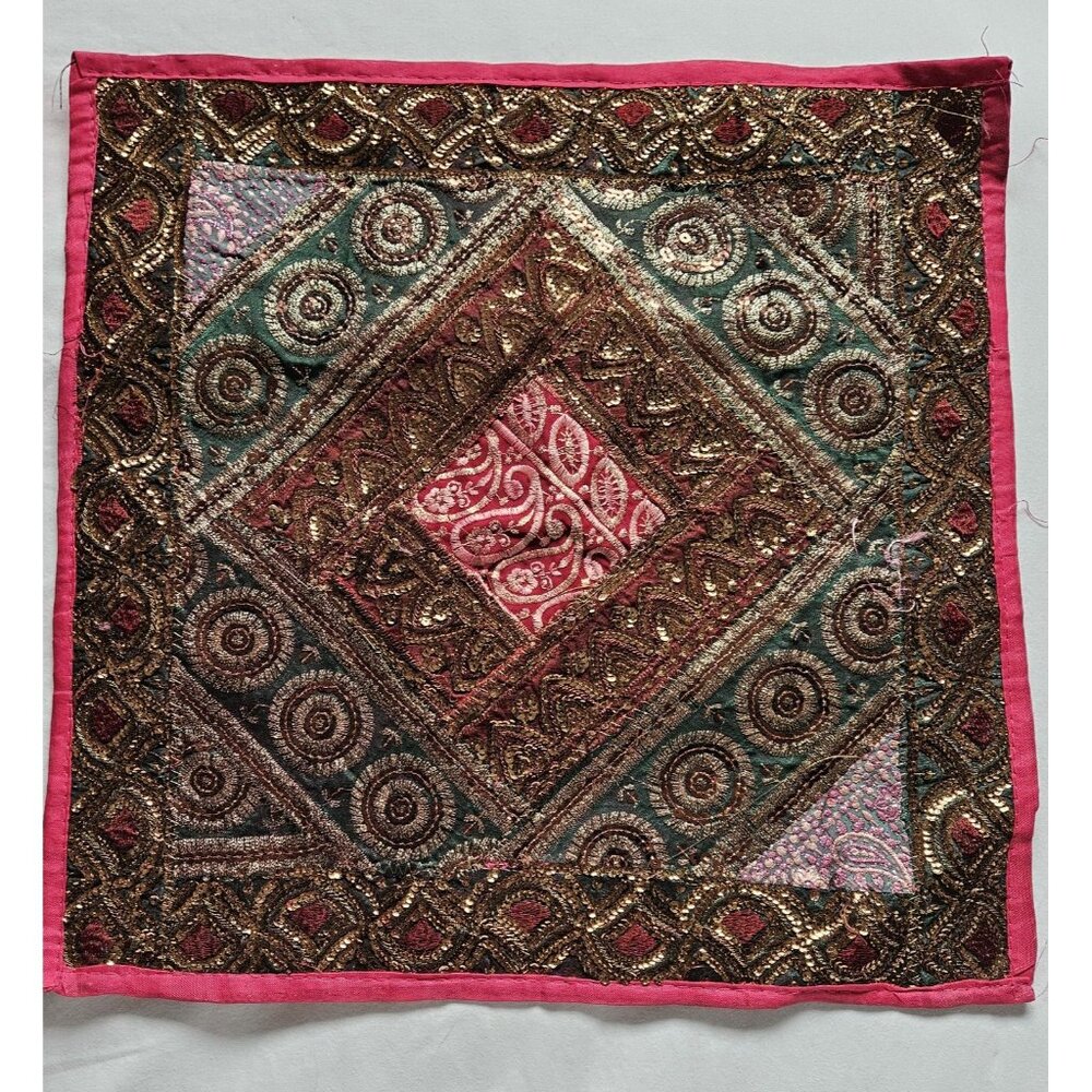 Set Of 2 Handmade Embroidered Pillow Covers Made In India - Picture 4 of 6